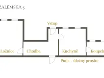 Prodej bytu 2+kk, Praha - Nové Město, Jeruzalémská, 43 m2