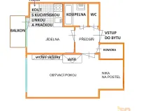 Pronájem bytu 2+kk, Brno, Hoppova, 45 m2