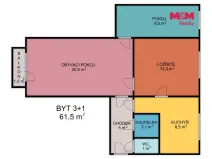 Prodej bytu 3+1, Česká Třebová, Nové náměstí, 64 m2