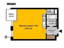 Pronájem bytu 1+kk, Velký Osek, U hřiště, 33 m2