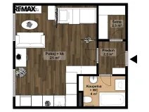 Pronájem bytu 1+kk, Klecany, V Honech, 30 m2