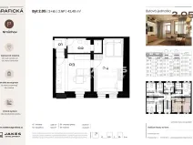 Pronájem bytu 2+kk, Praha - Smíchov, Grafická, 42 m2