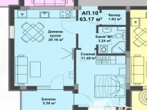 Prodej bytu 2+kk, Nesebar, Bulharsko, 55 m2
