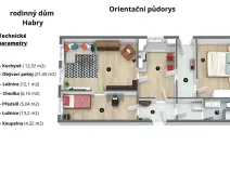 Prodej rodinného domu, Habry, Brodská, 59 m2