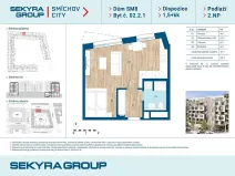 Prodej bytu 1+kk, Praha - Smíchov, Šiklové, 37 m2