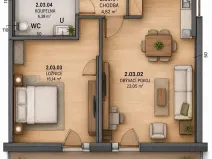 Pronájem bytu 2+kk, Chlumec nad Cidlinou, Rooseveltova, 49 m2