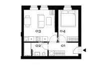 Prodej bytu 2+kk, Praha - Smíchov, Grafická, 34 m2