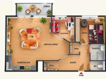 Pronájem bytu 2+kk, Praha - Letňany, Chlebovická, 55 m2