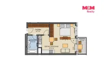 Prodej bytu 1+kk, Praha, Honzíkova, 40 m2