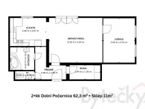 Prodej bytu 2+1, Praha - Dolní Počernice, Národních hrdinů, 62 m2