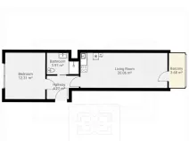 Pronájem bytu 2+kk, Praha - Košíře, Vrchlického, 48 m2