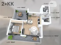 Prodej bytu 2+kk, Praha - Vysočany, Na výběžku, 80 m2