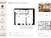 Prodej bytu 2+kk, Praha - Smíchov, Grafická, 44 m2