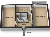 Prodej bytu 2+1, Žďár nad Sázavou, Okružní, 54 m2