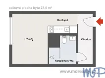 Prodej bytu 1+kk, Třebíč, Energetiků, 27 m2