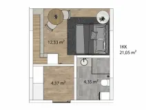 Prodej bytu 1+kk, Šardice, 21 m2