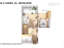 Pronájem bytu 2+kk, Šumperk, Revoluční, 37 m2