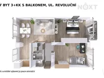 Pronájem bytu 3+1, Šumperk, Revoluční, 74 m2