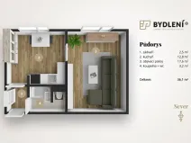 Prodej bytu 2+kk, Chomutov, 17. listopadu, 36 m2