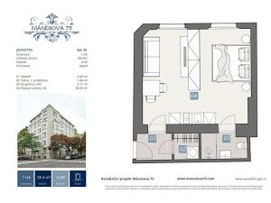 Prodej bytu 1+kk, Praha - Vinohrady, Mánesova, 38 m2