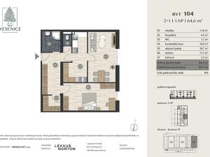 Prodej bytu 2+1, Jesenice, Cedrová, 69 m2