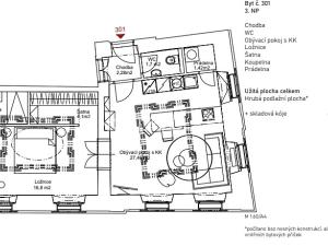 Pronájem bytu 2+kk, Praha - Malá Strana, Nosticova, 57 m2