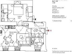 Pronájem bytu 2+kk, Praha - Malá Strana, Nosticova, 50 m2