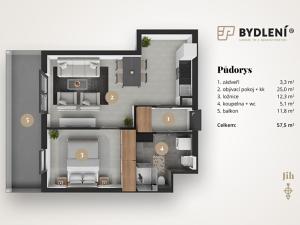 Prodej bytu 2+kk, Teplice, Novoveská, 57 m2