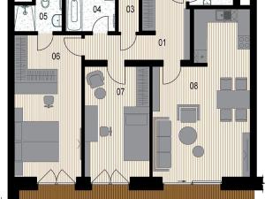 Prodej bytu 3+kk, Praha - Hrdlořezy, Mezitraťová, 91 m2