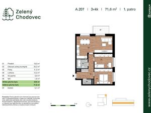 Prodej bytu 3+kk, Praha - Chodov, Blažimská, 67 m2