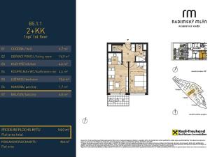 Prodej bytu 2+kk, Kolín, 54 m2