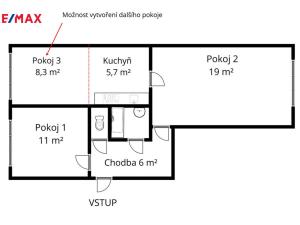 Prodej bytu 2+1, Mělník, Slovany, 53 m2