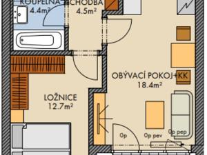 Prodej bytu 2+kk, Praha - Vysočany, Pod Harfou, 42 m2