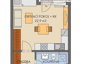 Prodej bytu 1+kk, Praha - Hlubočepy, náměstí Olgy Scheinpflugové