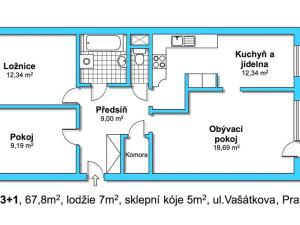 Prodej bytu 3+1, Praha - Černý Most, Vašátkova, 80 m2