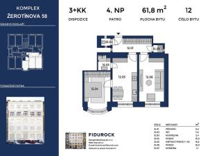 Prodej bytu 3+kk, Praha - Žižkov, Žerotínova, 62 m2