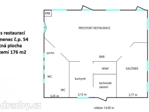 Prodej restaurace, Kamenec, 176 m2