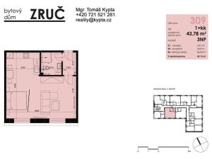 Pronájem bytu 1+kk, Zruč-Senec - Zruč, Sportovní, 44 m2