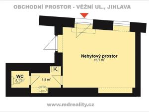 Pronájem obchodního prostoru, Jihlava, Věžní, 19 m2