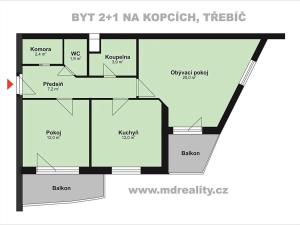 Pronájem bytu 2+1, Třebíč, Na Kopcích, 57 m2