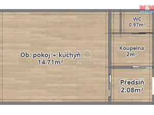 Pronájem bytu 1+kk, Plzeň - Doudlevce, Heyrovského, 20 m2