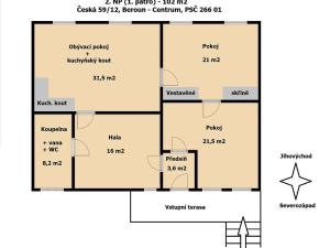 Pronájem bytu 3+kk, Beroun, Česká, 102 m2