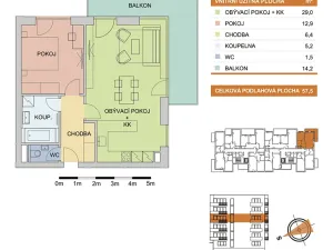 Pronájem bytu 2+kk, Olomouc, Aloise Rašína, 58 m2