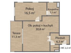 Prodej bytu 2+kk, Praha - Čimice, 72 m2