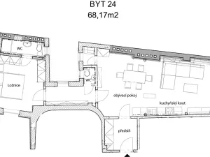 Pronájem bytu 2+kk, Praha - Nové Město, Na Poříčí, 67 m2