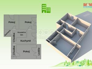 Prodej bytu 3+1, Vsetín - Rokytnice, Okružní, 73 m2