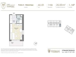 Prodej bytu 1+kk, Praha - Hlubočepy, Na Zlíchově, 32 m2