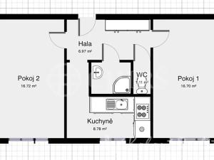 Pronájem bytu 2+1, Praha - Záběhlice, Práčská, 52 m2