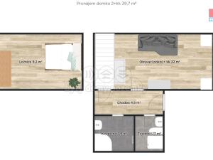 Pronájem bytu 2+kk, Poděbrady - Kluk, Liliová, 39 m2