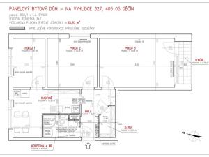 Pronájem bytu 3+1, Děčín, Na Vyhlídce, 65 m2